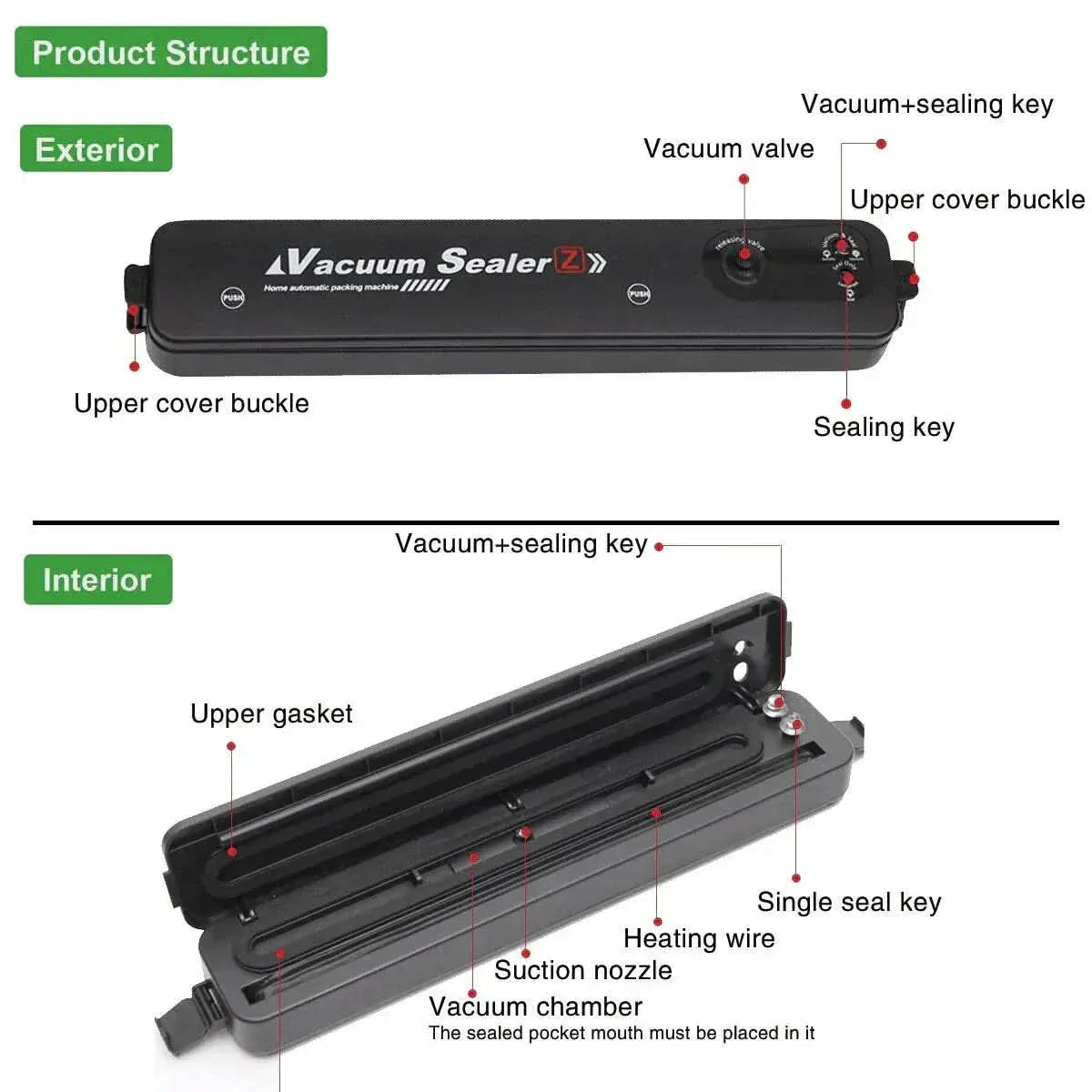 Vacuum Food Sealer Machine - Raffa Store