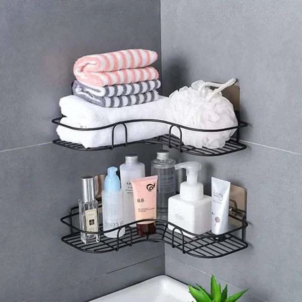 Wall Corner Rack For Bathroom & Kitchen With Hooks. - Raffa Store