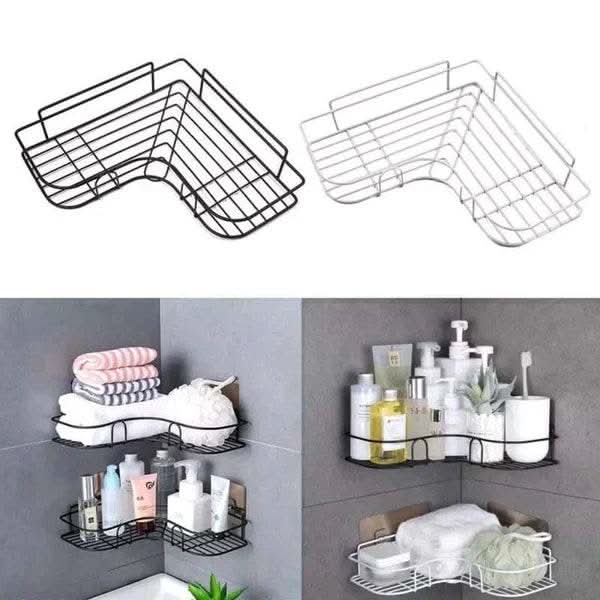 Wall Corner Rack For Bathroom & Kitchen With Hooks. - Raffa Store