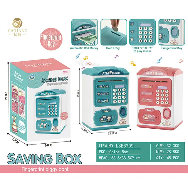 Piggy Bank Money Saving Box with Fingerprint