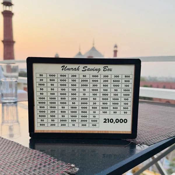 Premium Wooden Umrah Saving Box – Save Rs. 210,000 with Purpose | Ideal Islamic Gift - Raffa Store