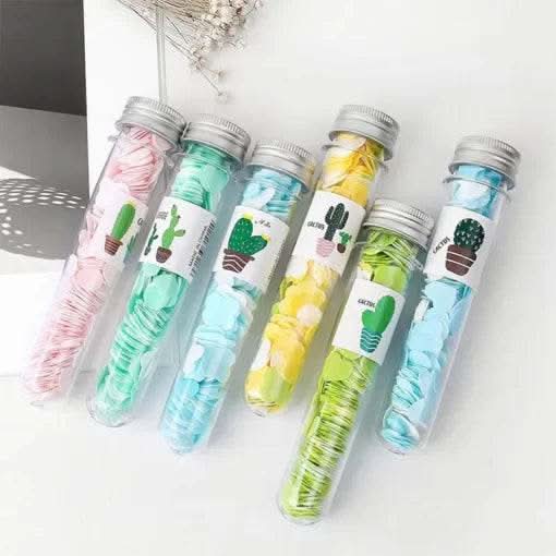 Disposable Flower Paper Soap with Plastic Bottle -100 Pcs inside Tube - Raffa Store